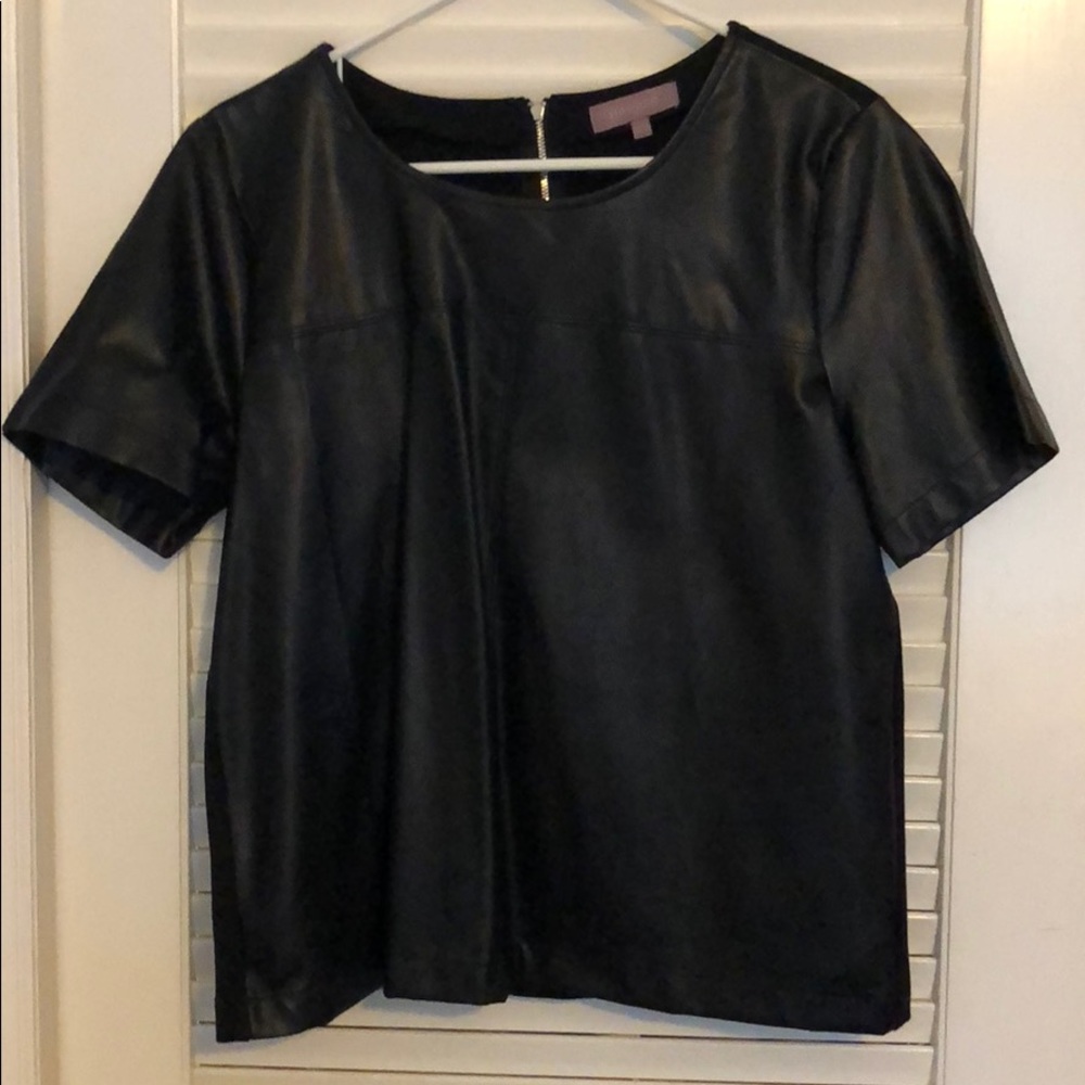 Faux leather top
